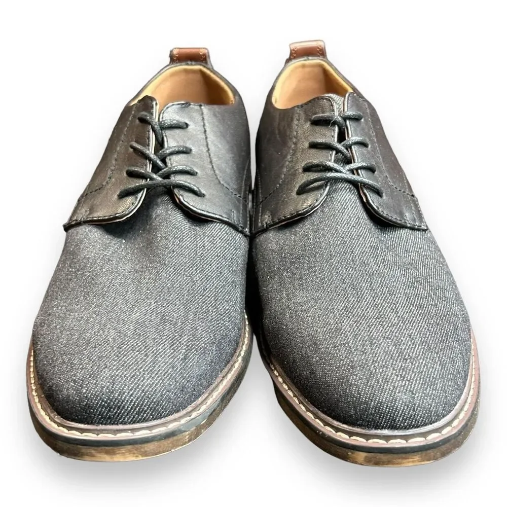 Madden Mens M-Dynamo Oxford Shoes‎ Black Denim Lace Up Round Toe Size 9